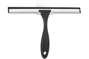 NileHome Shower Squeegee for Glass Door Stainless Steel Window Squeegee All-Purpose Heavy-Duty Bathroom Squeegee for Shower Glass Door and Tile Cleaning Non-slip Handle 10 Inches