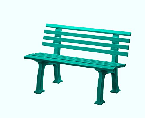 Preisvergleich Produktbild Sitzbank / Gartenbank 2er Design: Ibiza, Länge 120cm, hellgrün (hochwertiger Kunststoff, Parkbank Made in Germany)