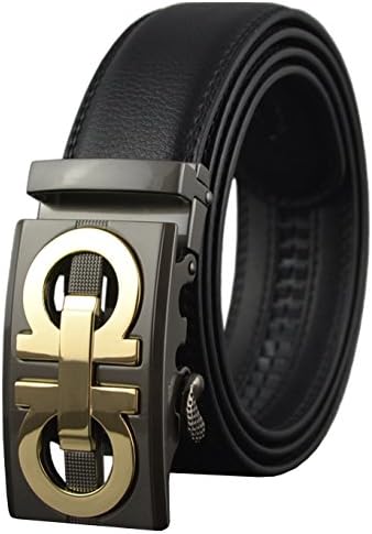 QISHI YUHUA PD Mens Casual Business Leather Belts Ratchet Belts