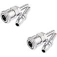 Hosemart Pack of 2 QRC SH20+PH20 Pneumatic Air Line Hose Compressor Quick Release Fittings Connector Coupler 1/4" BSP