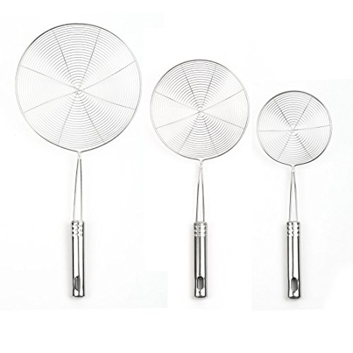 sourcingmap® Edelstahl Küche Sieb Sieblöffel Küchensieb Portionssieb Abtropfsieb Stielsieb