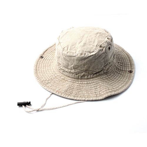 Preisvergleich Produktbild Accessoryo - Beige Denim Safari Eimer Hut mit Knebel Einstellung