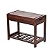 Produktbild MEI XU-Schuhregal Solid Wood Brown 2-Schicht-PU-Kissen Zweiseitiger Griff Weich und Glatt Rutschfeste Design Geeignet für Alle Gelegenheiten Modern Minimalist Storage Storage Hocker @