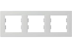 Schneider Electric Asfora EPH5800321D Cadre horizontal pour prise et interrupteur, 3 prises, blanc, 1 pièce