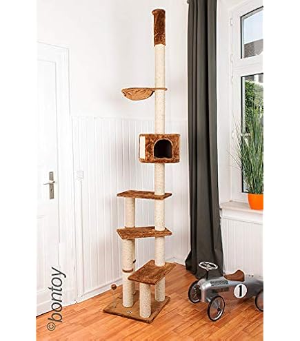 CLEVERCAT Deckenkratzbaum Bardolino – Standfest & Stufenlos Verstellbar – Made In Germany