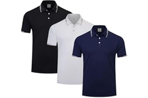 fovdtaa Polo da Uomo a Maniche Corte per Fitness, Confezione da 3 Pezzi, Maglietta da Corsa da Uomo Traspirante Traspirante per Allenamento Attivo