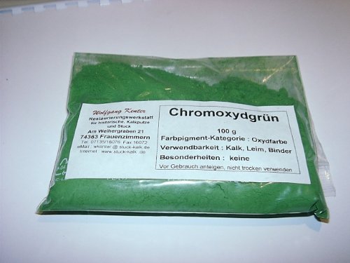 Oxidfarbe Chromoxidgrün 100 g im Beutel, Pigment, Trockenfarbe