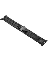 WTACC Women Watch Band 38mm Correa de repuesto de diseñador de acero inoxidable para Apple Series 3/2/1, negro