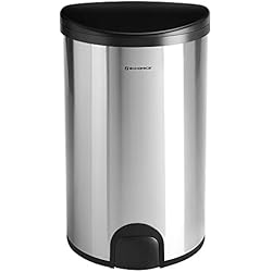 SONGMICS Poubelle automatique, Volume 50 L, avec Capteur de pied, Poubelle de cuisine, avec Support de sac, Anti-odeur, Inox, Argent métallisé LTB91NB