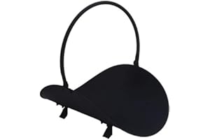 JVL Black Mendip Iron Fireside Fire Companion Log Basket Holder with Handle