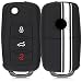 Produktbild kwmobile Autoschlüssel Hülle für VW Skoda Seat - Silikon Schutzhülle Schlüsselhülle Cover für VW Skoda Seat 3-Tasten Autoschlüssel Weiß Schwarz