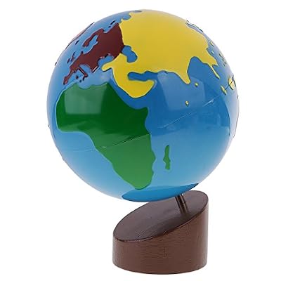 Gazechimp Jeu Educatif Enfant Montessori Globe Matériel de Géographie Carte du Monde Puzzle avec Support en Bois Jouet d'Apprentissage Précoce