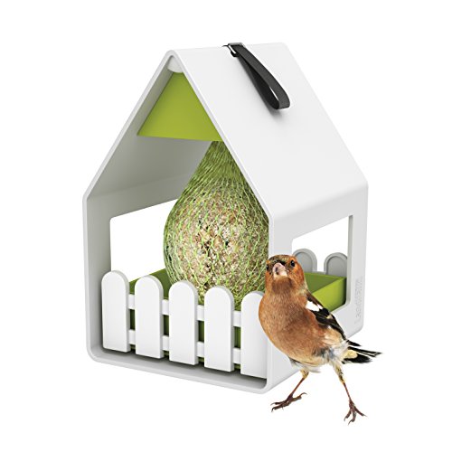 Emsa 514495 Vogel-Futterhaus und Bad, Für Kleinsingvögel, Ganzjahresnutzung, Weiß/Grün, Landhaus - 2
