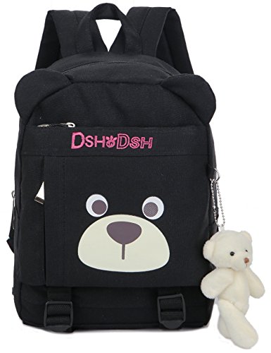 Mochila Infantil Zoo NiñOs Guarderia Perro Oso Animales AlgodóN Saco Preescolar Bambino Bebes Negra