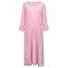 Produktbild Damen Frühling und Sommer TopsRifuli® Plus Size Beach Lässige Solid V-Ausschnitt Glockenärmel Maxi Bohemia Lace Hollow DressPoloshirts Tanktops Fitness T-Shirts Blusen (Rosa, S)
