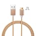 Produktbild OKCS Lightning Textilkabel 1M USB Ladekabel - iOS11 kompatibel - iPhone X, 8, 8 Plus, 7, 7 Plus etc. - in Gold