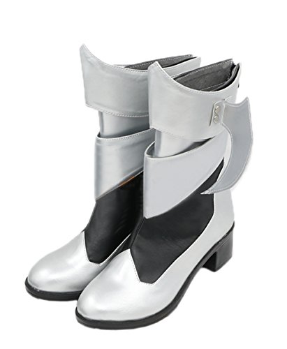 Preisvergleich Produktbild Evere Halloween Aqua Schuhe Reißverschluss Lange Silber Schuhe Stiefel Spiel Cosplay Zubehör für Kleidung Verrücktes Kleid 39