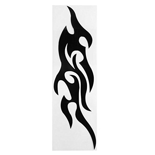 Universale Auto-Aufkleber, Styling für Motorhaube, Motorrad-Aufkleber, Dekor, Wandbild, Vinyl-Abdeckung, Zubehör, Flammen schwarz - 2