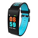 Prevently Fitness Armbänder Bluetooth Smartwatch Fitness Tracker Wasserdichter Pulsmesser Schlafmonitor Pulsmesser Schrittzähler Schlafanalyse Kalorienzähler Bluetooth Aktivitätstracker (Blau)