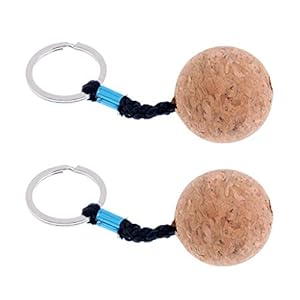 AKAMAS Canoe Key Float,2 Pieces 35mm Boat Marine Kayak Canoe Key Float and Floating Keyring Key Ring and Floatable Keychain Key Chain Buoyant Cork Ball