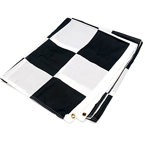 TRIXES große schwarz / weiß kariert Flagge Motorsport Formel 1 150x90cm - 2
