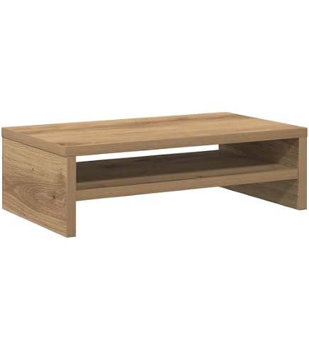 VidaXL Solid Wood Pine Monitor Stand Wooden Desktop Riser Display Shelf Desk Cabinet Laptop Screen Stand Dual Monitor Table Living Room Furniture
