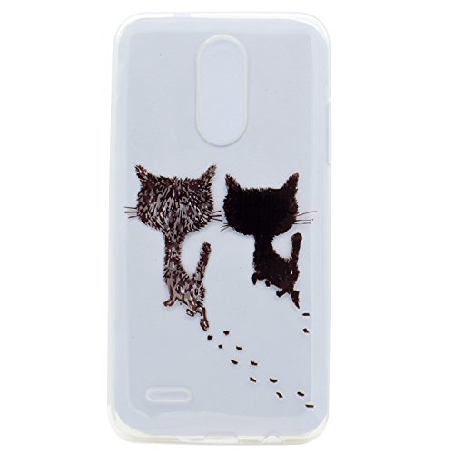 Silikon Hülle für LG K8 2017,Transparent Handyhülle für LG K8 2017,Leeook Crystal Clear Ultradünn Schale Bumper Schutzhülle Braun Katze Malerei Muster Durchsichtig Kratzfeste Scratch-Resistant Weich Tpu Protective Abdeckung Case Etui Cover für LG K8 2017 + 1 x Schwarz Eingabestift-Clear,Braun Katze - 2