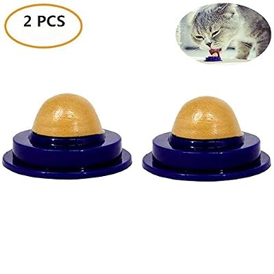 RUIBUY Friandise Snack pour Chat Chaton,Herbe à Chat Cataire Ichtyocolle,Balle de Sucre Nutrition,Autoadhésif, avec Couvercle-2 PCS