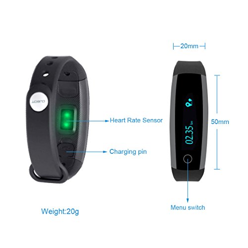 Cubot V2 Fitness Armband mit Pulsmesser – Bluetooth 4.0 Aktivitätstracker mit OLED Display zur Herzfrequenz, Kamera Fernbedienung, Schrittzähler, Kalorienzähler, Fitnessaufzeichnung, Entfernung, Schlafanalyse, SMS Anrufe Reminder, wasserdicht IP65, kompatibel mit iOS 8.0 oder höher und Android 4.3 oder höher. - 8