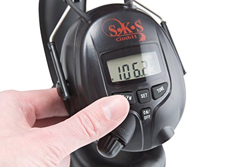 SKS 1180 Digital mit Radio FM/AM Kapselgehörschutz, Kopfhörer + MP3 Anschluss, schwarz / schwarz, + Batterien und Audiokabel für MP3 - 3