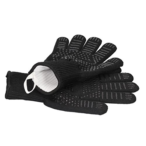 Feuermax BBQ Grillhandschuhe (2er Set) Ofenhandschuhe Kaminhandschuhe – extremer Hitzeschutz bis 500°C – mit Anti-Rutsch Beschichtung für eine sichere Verwendung - 3