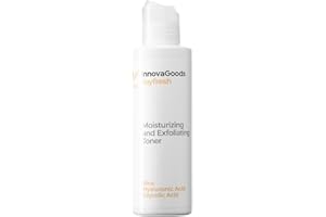 InnovaGoods® Tonico facial hidratante 150 ml, exfoliante facial con arroz, acido glicolico, ácido láctico & ácido salicílico, tonico facial hidrata y equilibra el PH de la piel. Para todo tipo de piel