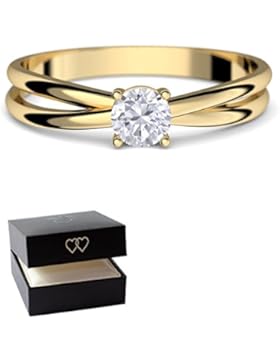 Goldring Verlobungsringe Gold 333 GRATIS LUXUSETUI Goldring 333er Gold Ring echt von AMOONIC mit SWAROVSKI Zirkonia...