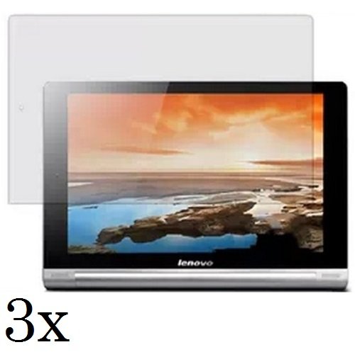 3x Displayschutzfolie für Lenovo Yoga Tablet 10 WiFi + 3G B8000 - Folie Kristallklar in bester Qualität inkl. 3x Mikrofasertuch von Saxonia