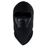 Tagvo Warm Balaclava Full Face Mask Cover with Breathable Mesh Silicone Panel, Winter Fleece Neck Warmer Wind Proof, Fit Helmet Hat for Adults - Elastic Size Universal(Black)