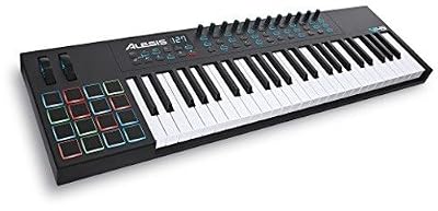 Alesis - VI49 - Clavier Maître USB 49 Touches avec Aftertouch - 16 pads - 36 Boutons et 12 Potentiomètres Assignables et Sortie MIDI + Logiciels de Musique - Noir