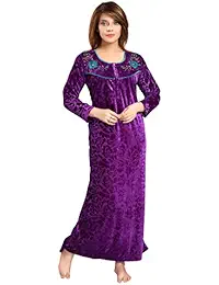 Romaisa Women's Velvet Nighty