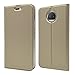Produktbild Nadakin Motorola Moto G5S Plus Business Slim Ledertasche Kickstand Smart Flip Folio Cover mit Kreditkarten Slot Magnetic Voltage Shock Absorbing(Gold)