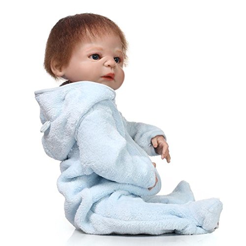 NPK 57cm / 23 Inches Full Silicone Body Reborn Baby Doll that Look Real Lifelike Newborn Dolls All Vinyl Boy Free Magnet Pacifier