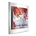Produktbild Kreative Feder Berg Fuji Vulkan Japan 3D Metallic Silver Brushed Designer Funk Wanduhr leise Funkuhr ohne Ticken 40 x40 cm aus Alu-Verbund WAA140FL (leises Funkuhrwerk)