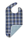 Adult Bib - Reusable Clothing Protector - Waterproof - Crumb Catcher - Machine Washable - Extra Long Senior Men and Women Bibs for Eating by Modaliv (Blue)
