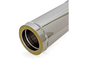 ODM Termobrico Tubo doppia parete in acciaio inox coibentato per canne fumarie 25cm -Varie Misure- (ø250/300)