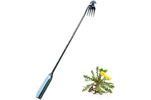 GUSHE 2023 New Weeding Artifact Uprooting Weeding Tool,Garden Weeding Tools,Weed Puller Tool with Long Handle,Dandelions Root Remover,4-Claw Steel Head Design,Manual Weed Tool for Garden & Lawn (C-50cm)