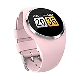 Tonsee Mode Fitness Armband Uhr Mit Pulsmesser GPS Band Unisex Trackers Wasserdicht Farbbildschirm Echtzeit Aktivitätstracker Herzfrequenz Blutdruck Schlafüberwachung Laufsport Smartwatch (Rosa)