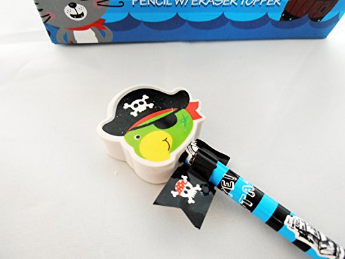 4x Schreibset Pirat, Mitgebsel Piratenparty, Schule, Seeräuber Kapitän, Papagei, Katze, Affe - 6