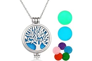 GHEART Collana per Aromaterapia, Aromaterapia Olio Essenziale Diffusore, Collana Diffusori di Aromaterapia all'olio Essenziale del Pendente, Donne Profumo Ciondolo Oli Essenziali Diffusore