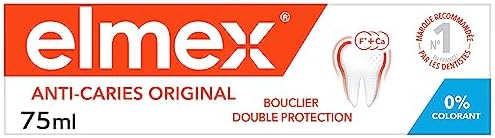 ELMEX - Dentifricio Elmex Anti-Caries Original 0% Coloranti - Carie - Denti sensibili, Gengive dolorose, protezione dello smalto - 75 ml