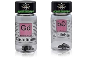 NOVAELEMENTS Gadolinio elemento 64 Gd, campione puro 1 grammo 99,95% in fiala di vetro con etichetta