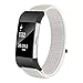 Produktbild BZLine Armband | Leichtes Nylon Schleife Uhrenarmband | Für Fitbit Charge 2 Unisex Armband | Nagelneu und Qualität | Einfach zu Justieren | Bandlänge: 190mm/210mm (Weiß, Handgelenkgröße: 5,5"-6,7")