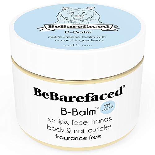Bálsamo-B multifunción de BeBarefaced - Bálsamo 99% vegano y natural para los labios, rostro, manos, cuerpo y cutículas de las uñas. Humectante libre de fragancias para una piel seca y sensible